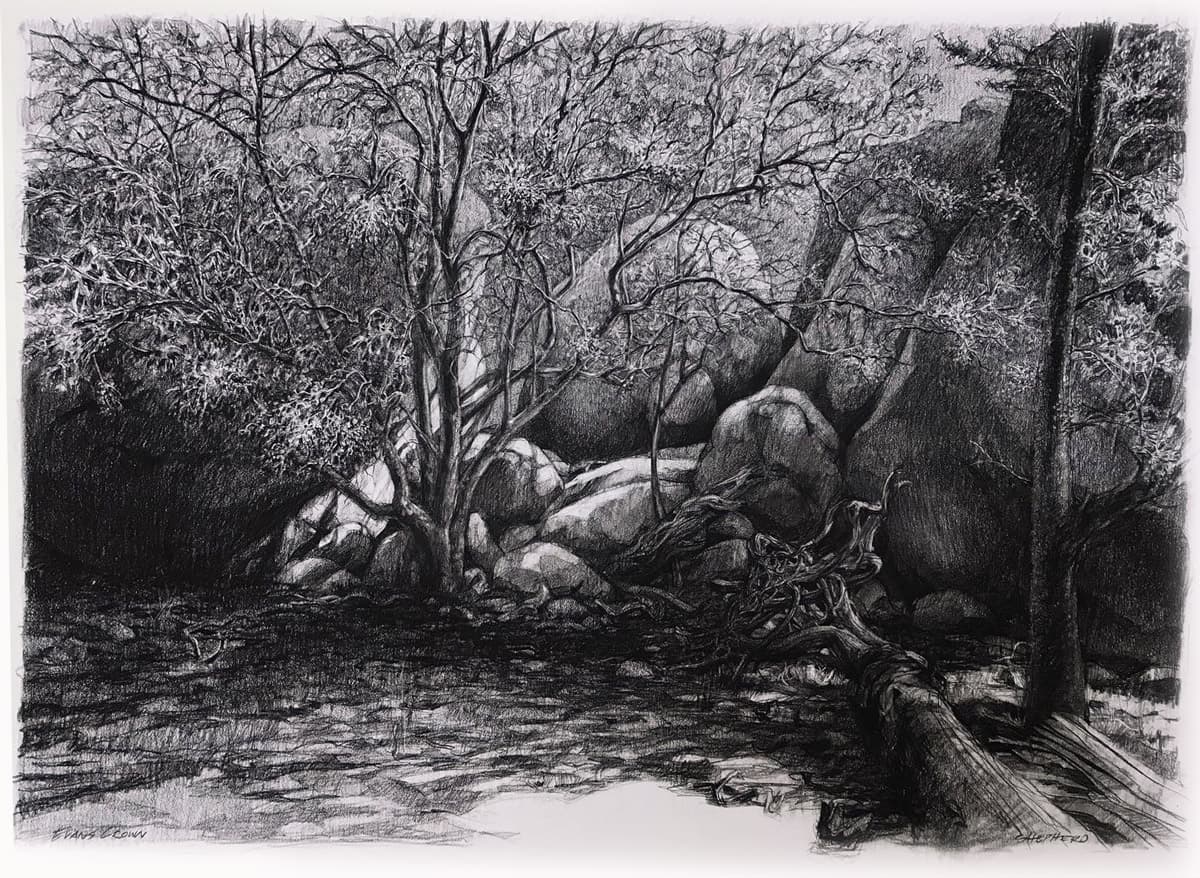 Robert Shepherd, Plein air study 2 - Granite boulders Evans Crown